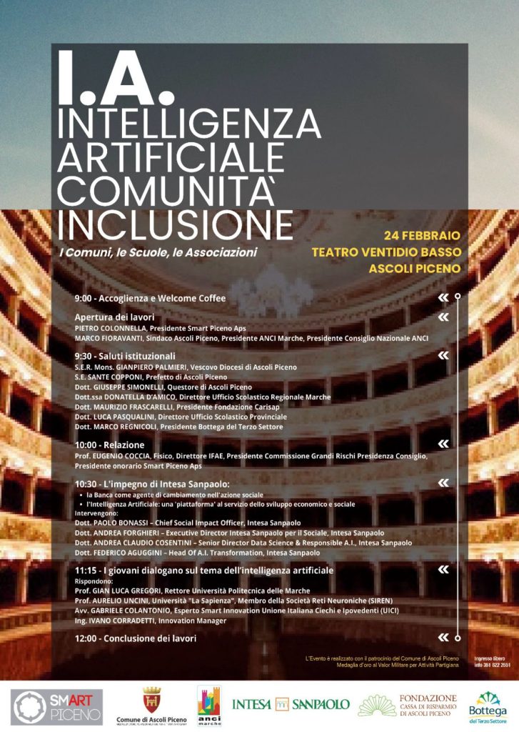 ”INTELLIGENZA ARTIFICIALE, COMUNITÀ, INCLUSIONE” Il ruolo dei Comuni, delle Scuole e delle Associazioni